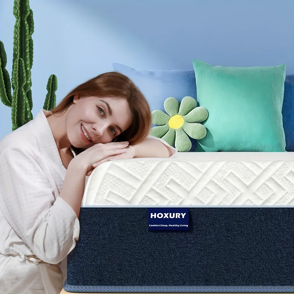 8 Inch Queen Mattress, Green Tea Gel Memory Foam Mattress in a Box, Medium Firm Queen Size Luxury Mattress