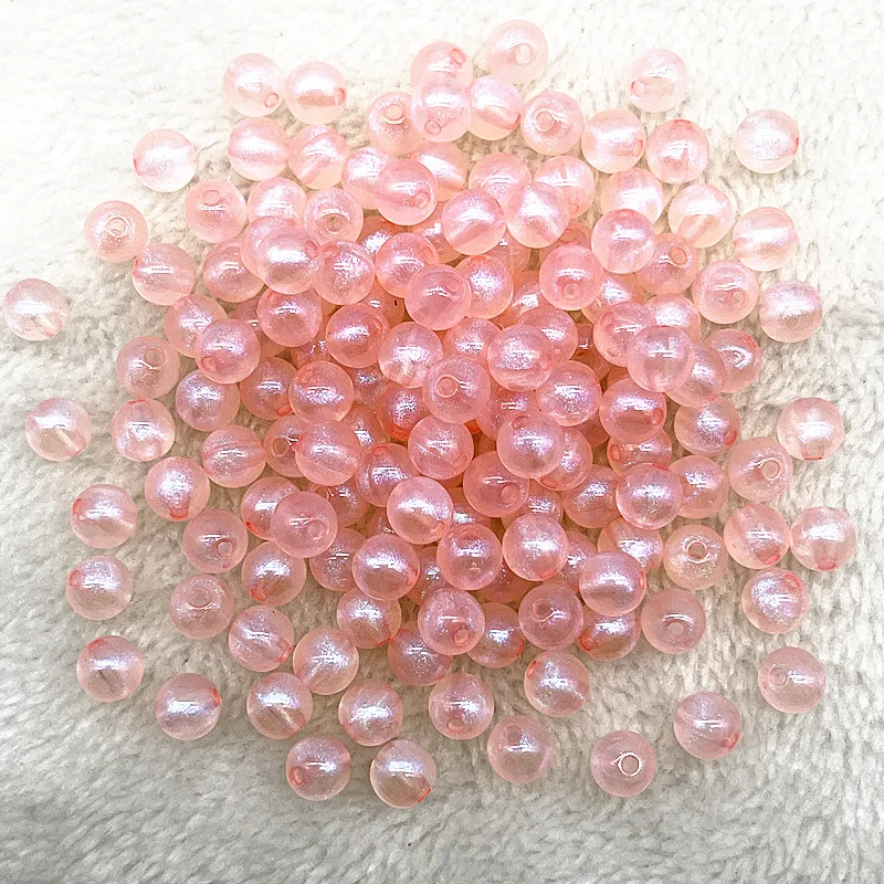 8mm 10mm 12mm  Transparency Golden Powder Series Round Acrylic Loose Spacer Beads for Jewelry Makeing Diy Bracelets Accessories