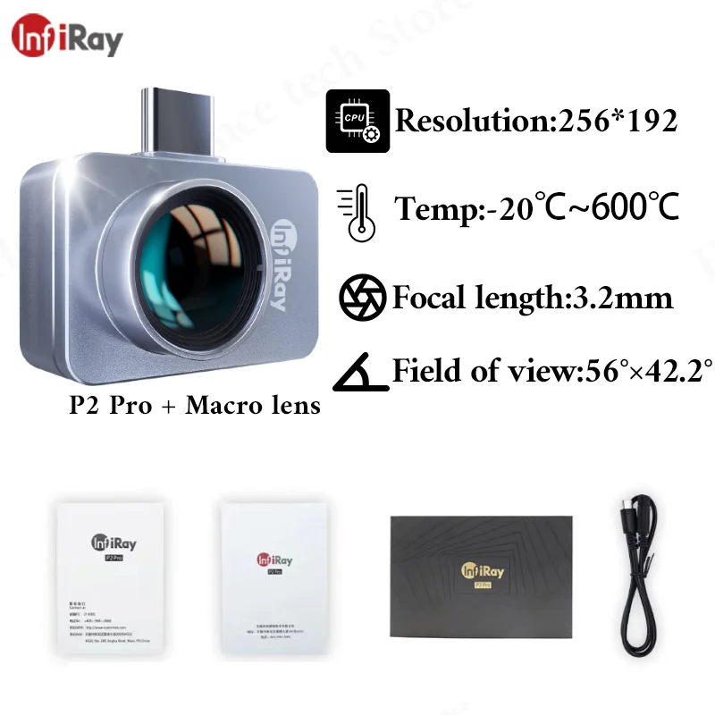 InfiRay P2 Pro Thermal Camera for Phone Infrared Thermal Imager PCB Circuit Repair Industrial Heating Test Night Vision Go P2