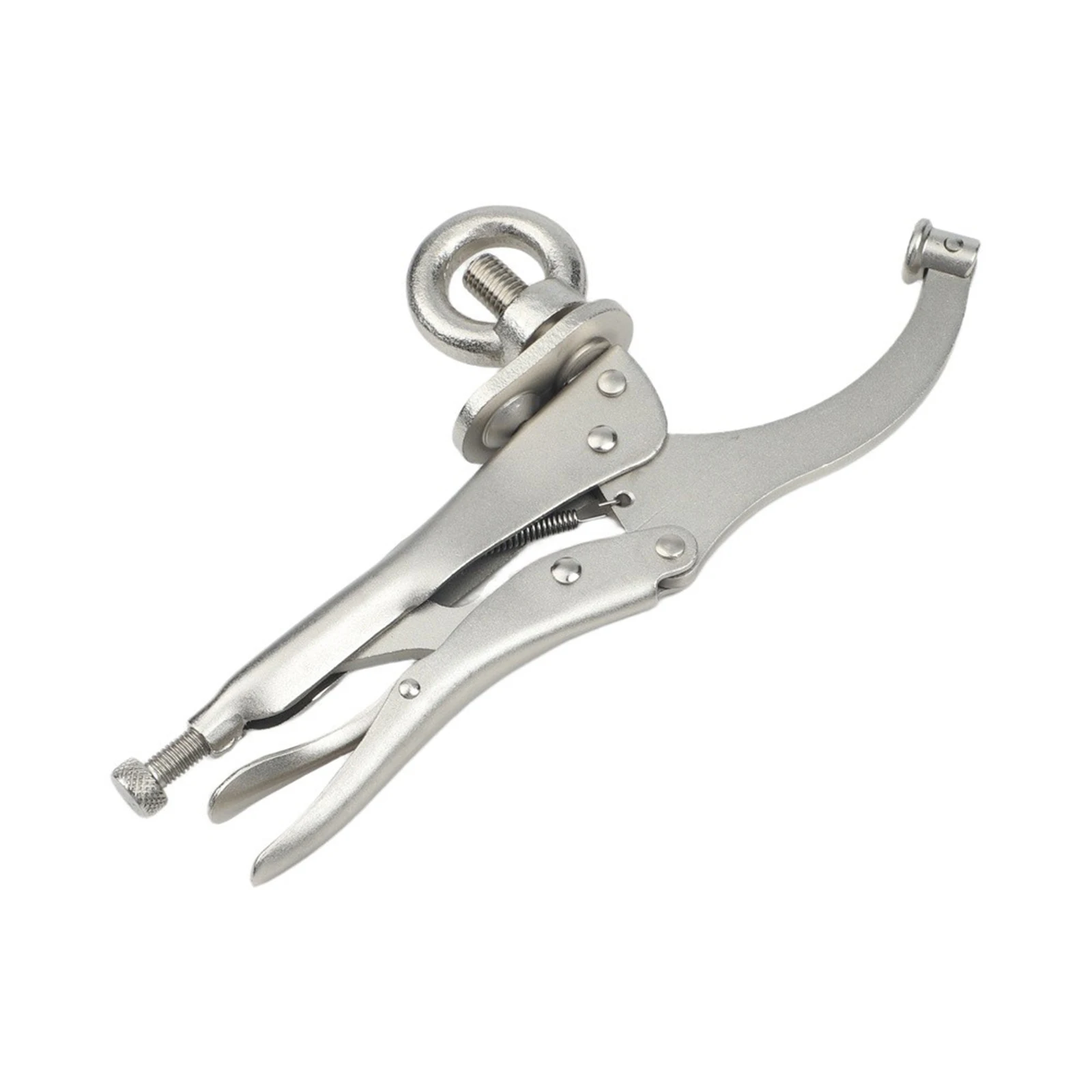 1pc 9 Inch Locking Drill Press Clamp Silver Carbon Steel Vise For Woodworking Metal Drilling Table Slot Tool Holding Accessories