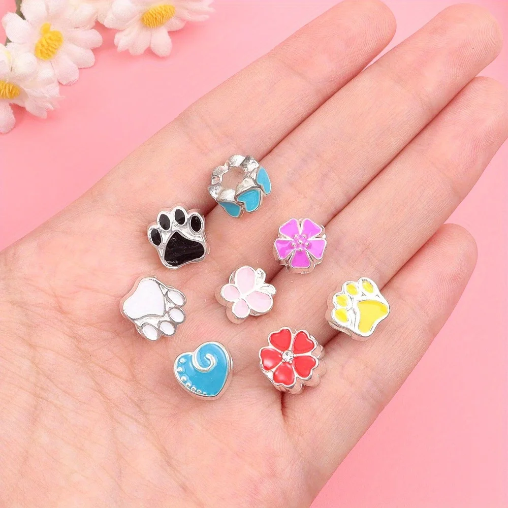 3/12/24/36pcs Multiple Alloy European Style Large Hole Beads, Used for DIY Accessories, Christmas and Halloween Decorations