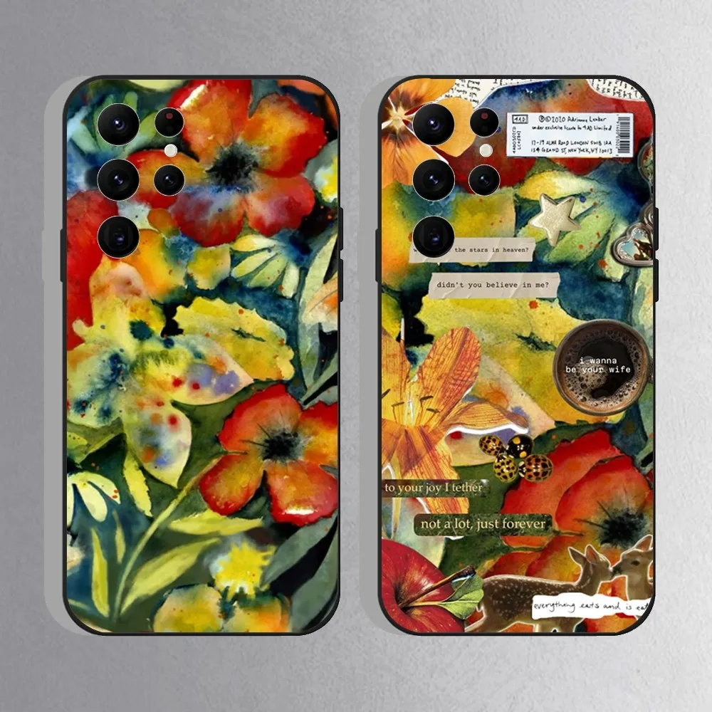 

Adrianne Lenker Phone Case For Samsung S25,S24 Ultra,S20,S30 plus,S22 plus,S23,S30 Ultra 5G Silicone Black Shell