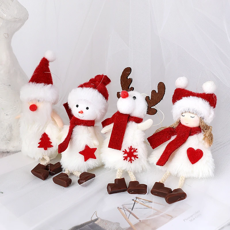 

Cute Plush Santa Claus Snowman Elk Doll Ornament Christmas Tree Hanging Pendant Decoration Happy New Year Navidad Gifts Favor