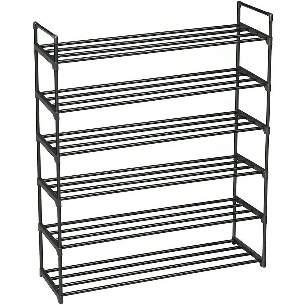 6 Tier 30 Pairs Shoe Rack Tower Shelf Storage Organizer Closet Metal for Bedroom