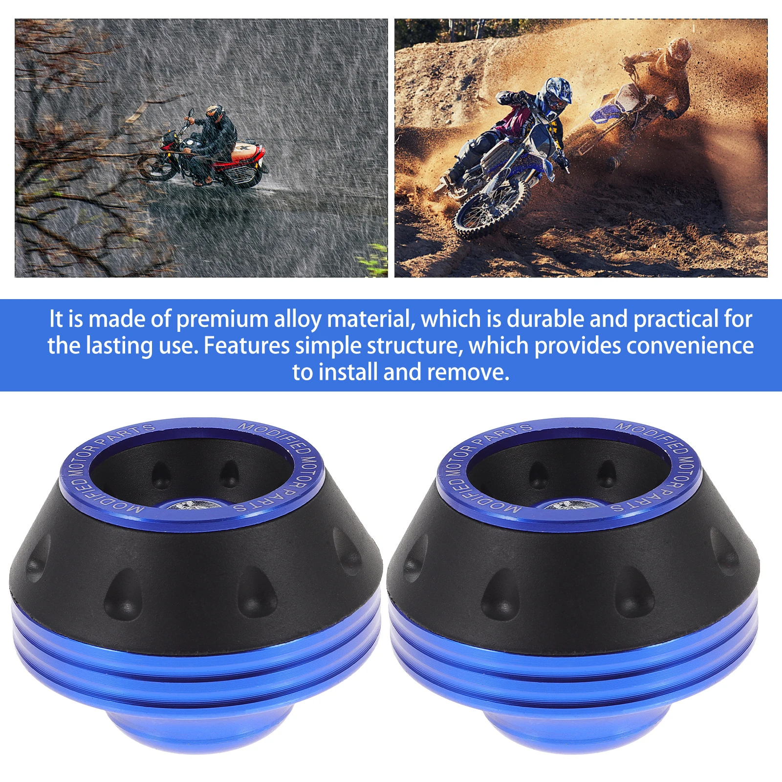 

Motorcycle Front Fork Cup Alloy Rubber Durable Anti drop Dirt Bike Accessories Wheel Protection Bright Color Easy Install Remove