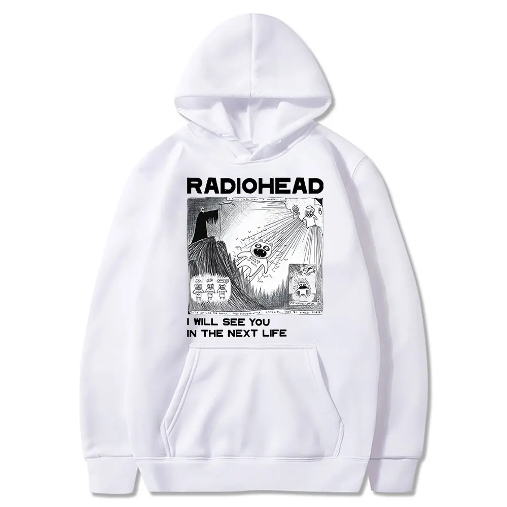 English Rock Band Radiohead Print Hoodie Men Oversized Hooded Sweatshirts Hip Hop Music Album Autumn Winter Fleece Hoodies