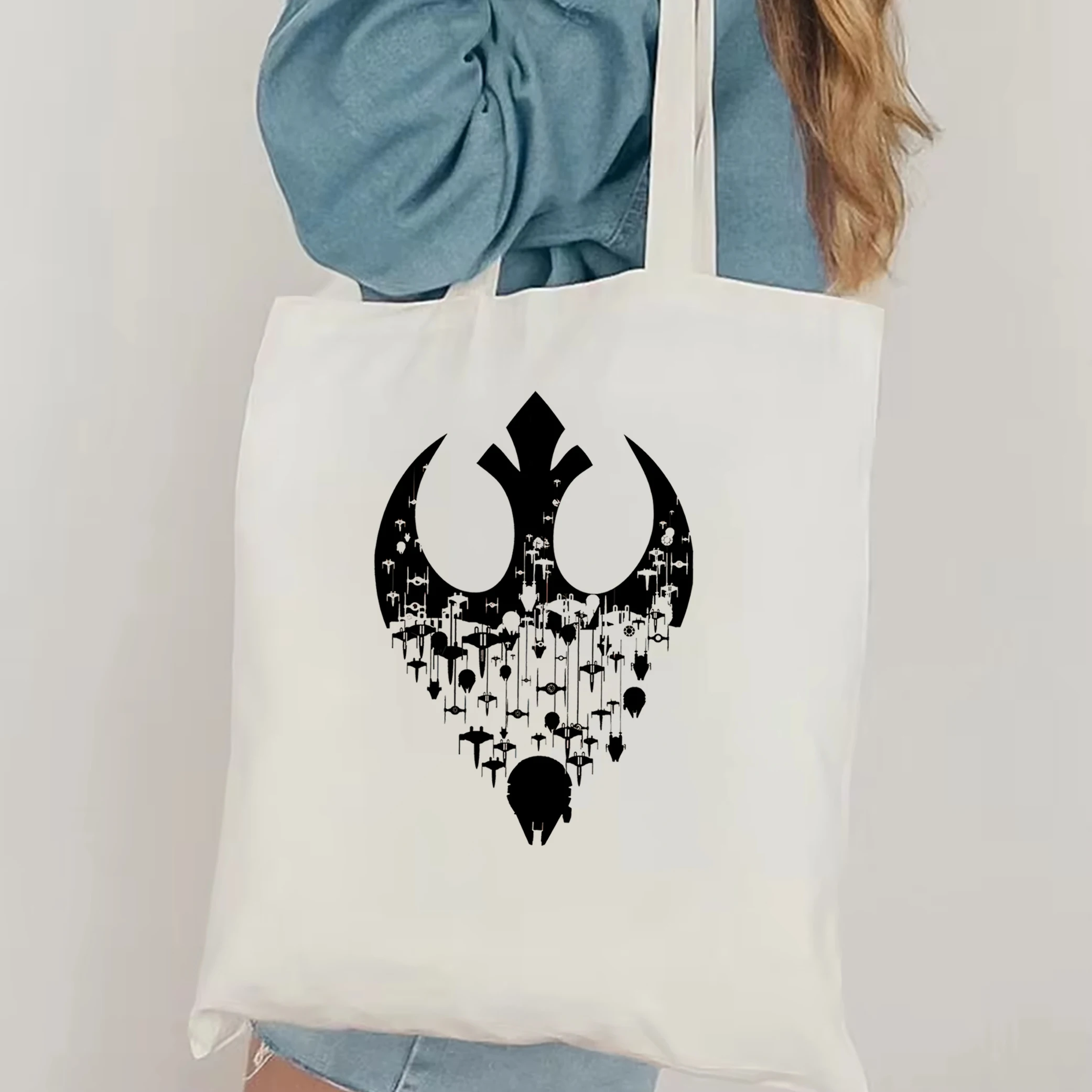 MINISO Star wars Rebel graphic tote bag Resistance canvas bag Disney Fan Fun Graphic shoulder bag Star wars tote bag Disney Gift