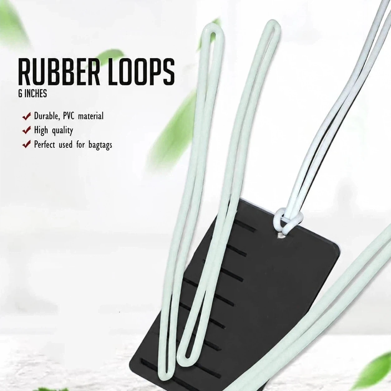 100PCS Rubber Loop For Bag Tag Luggage Tag ID Strap ID Making Accessories Rubber Loops Luggage Tag Hanger