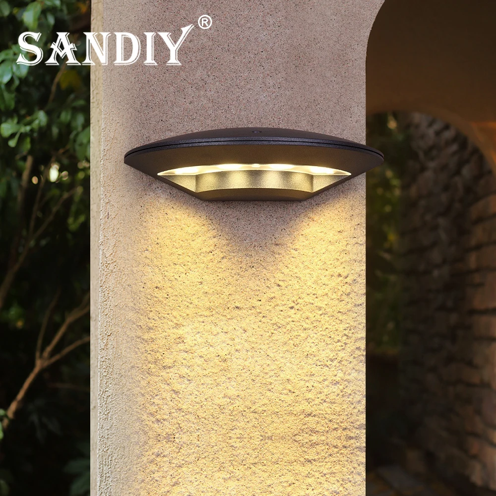 SANDIY Wall Lamp Outdoor Nightlight Waterproof Porch Light IP65 Exterior Garden Sconce for Hallway Gate Courtyard Led Luminaire