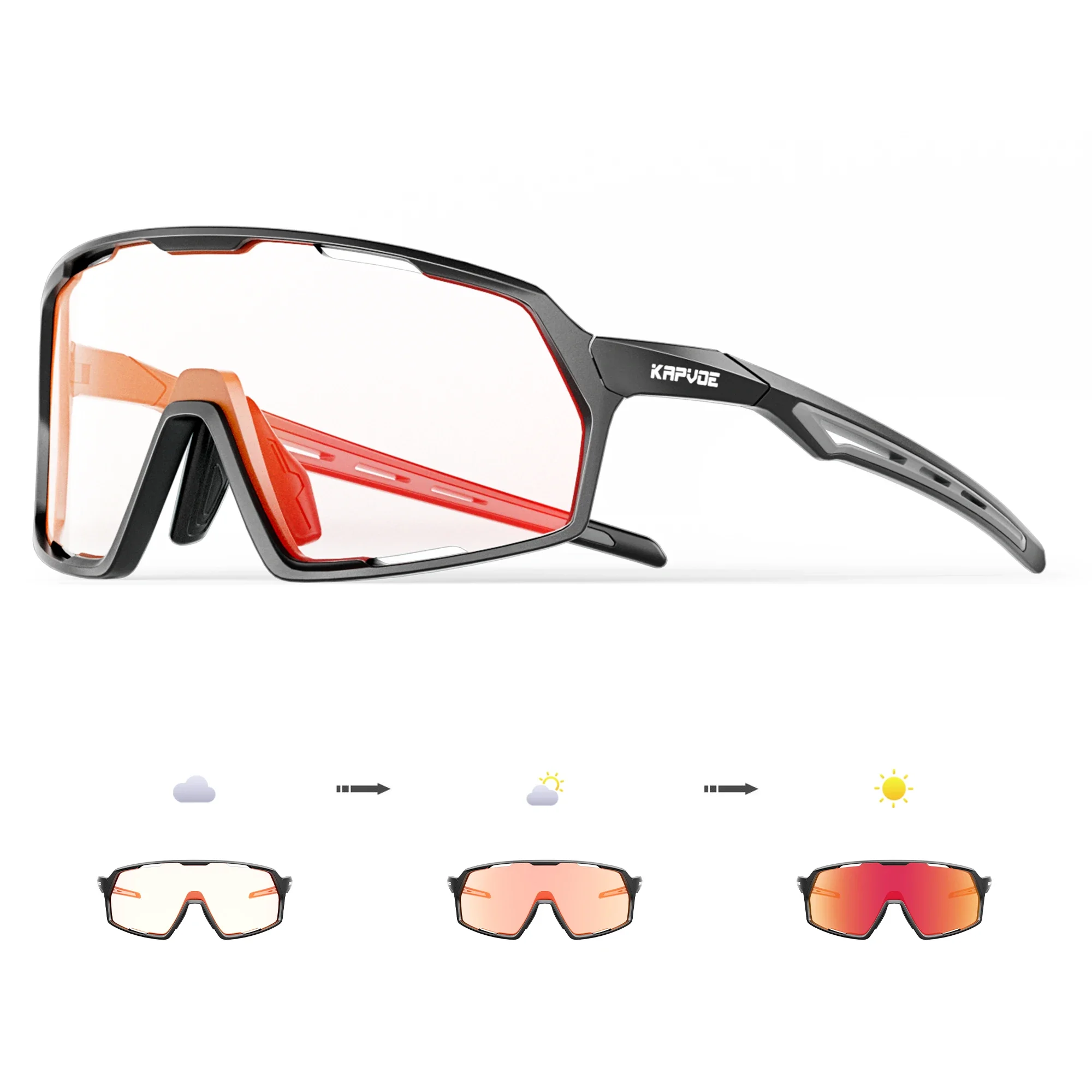 Kapvoe Photochrome Sonnenbrille Mann MTB Klettern Gläser Outdoor Sport Fahrrad Radfahren Gläser Frauen Fahren Fahrrad Brille UV400 5