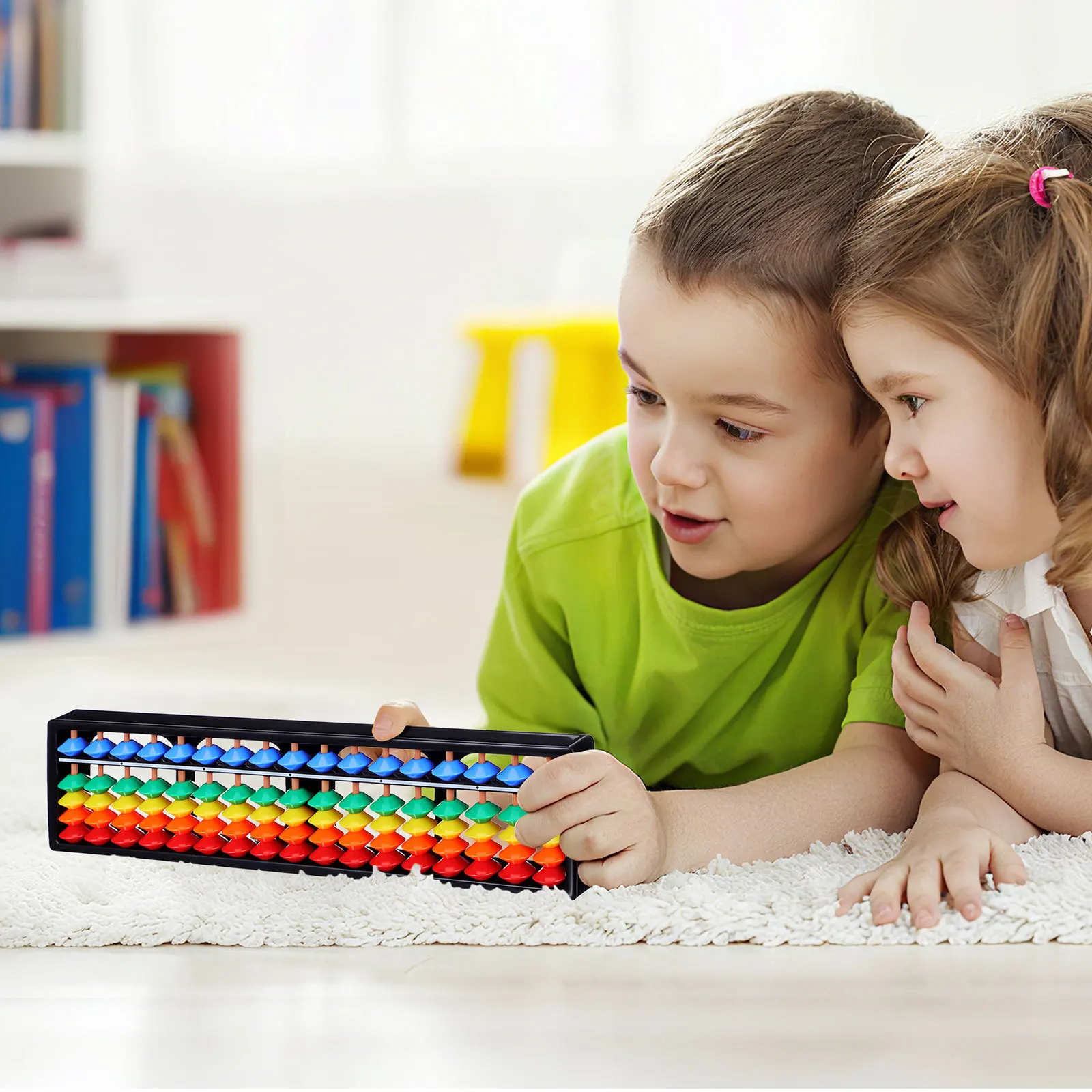 1pc 17 Digits Rods Colorful Plastic Abacus For Math Learning Brain Development Mental Calculation Educational