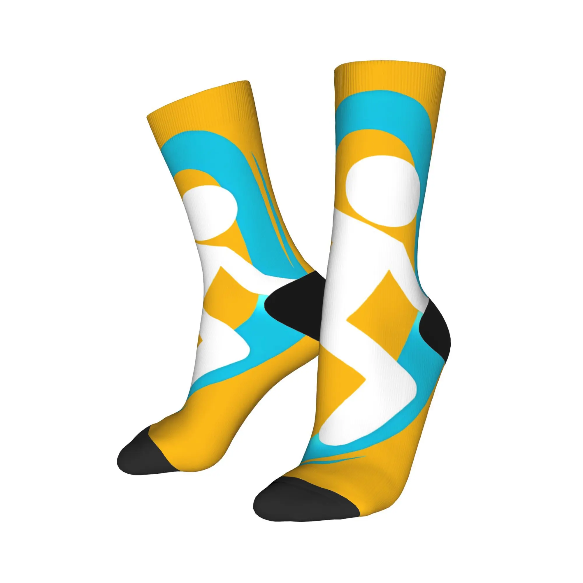 Portal 2 Video Game Crew Socks for Women Men All Seasons Funny Blue Teleport Cozy Middle Tube Socks Non-slip