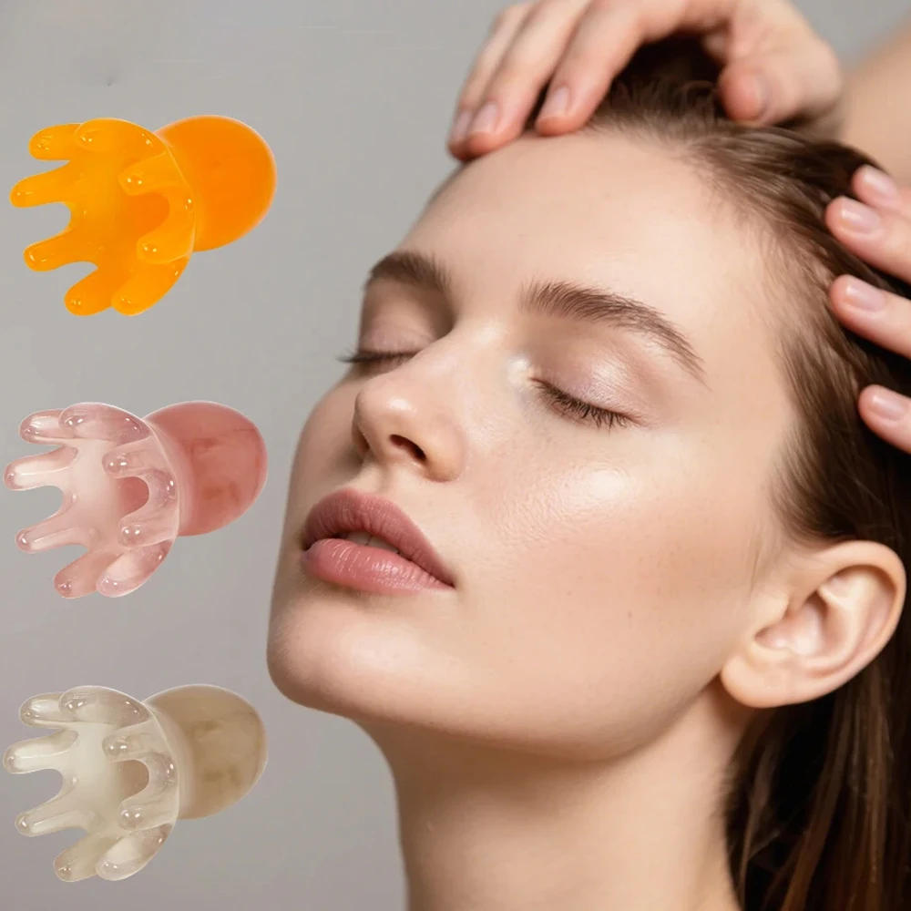 Resin Octopus Comb Cute Head Massager Hair Care Meridian Scraping Scalp Massage Acupuncture SPA Gua Sha Health Massage Tool image 2