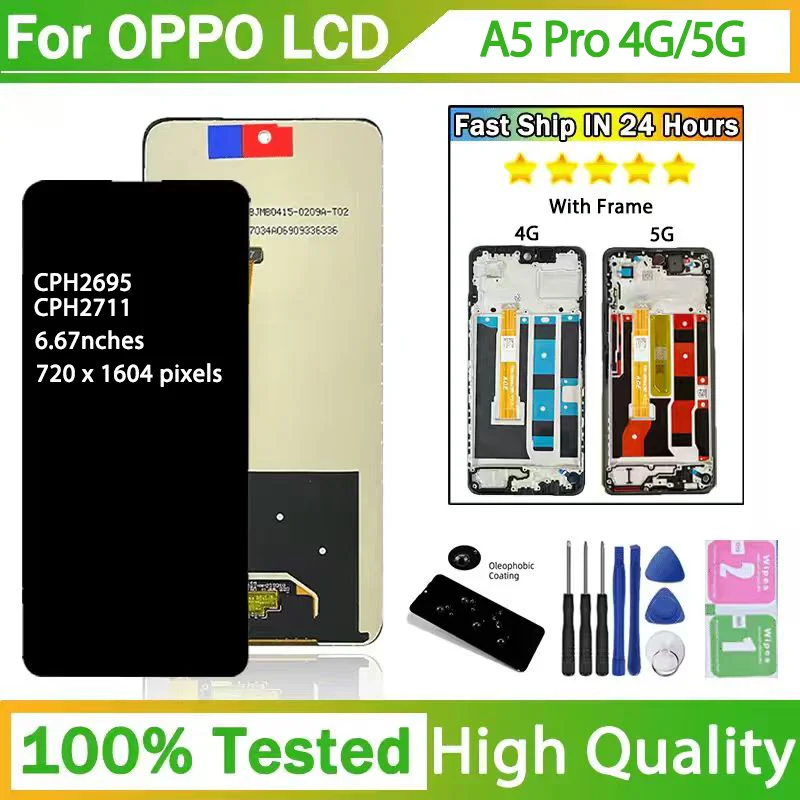 Cph2695 cph2711 premium lcd para oppo a5 pro 4g/5g display lcd tela de toque digitador assembléia a5pro lcd substituição