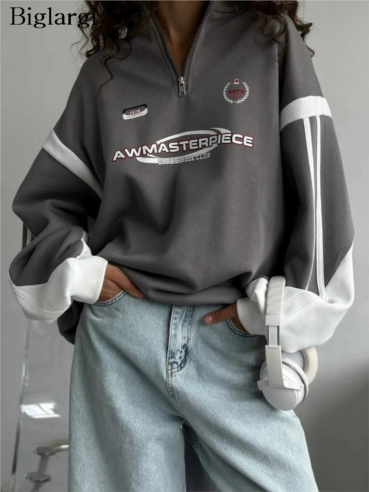 Automne sweat femmes lettre imprimer mode dames sweats Style coréen ample décontracté femme sweat