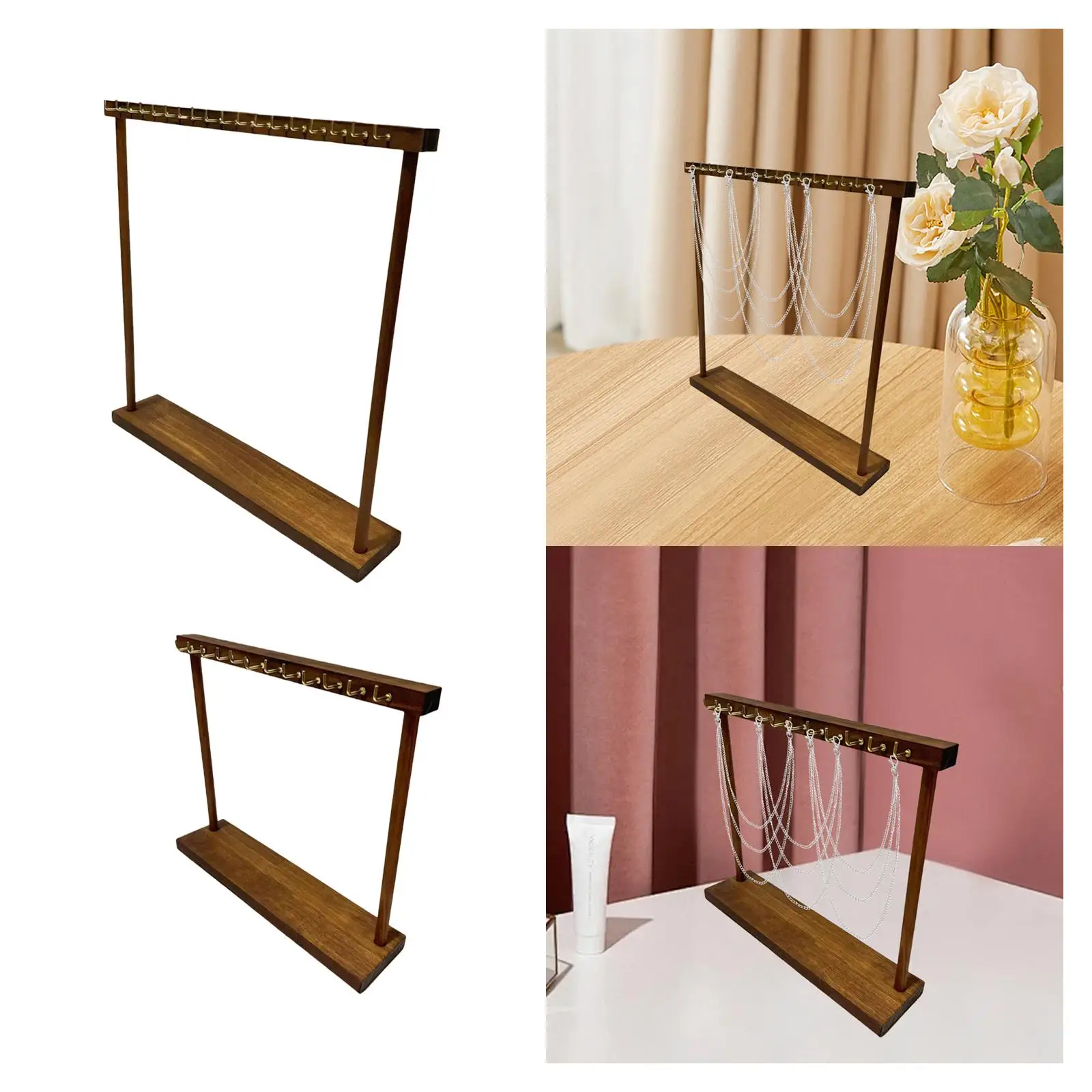 

Necklace Organizer Wood Modern Jewelry Organizer for Vanity Show Showcase