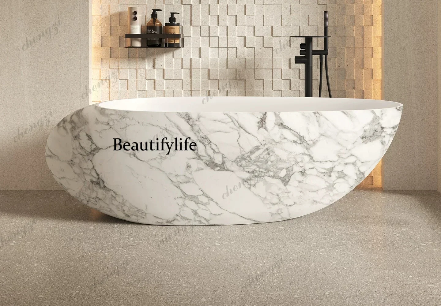 DD182Marble pattern independent bathtub, deep bubble hotel family couple double, bathtub