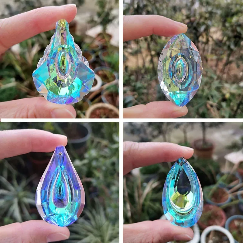 50mm AB Color Hanging Pendant Crystal Prism Suncatcher Chandelier Parts Rainbow Maker Window Home Wedding DIY Decor Ornaments