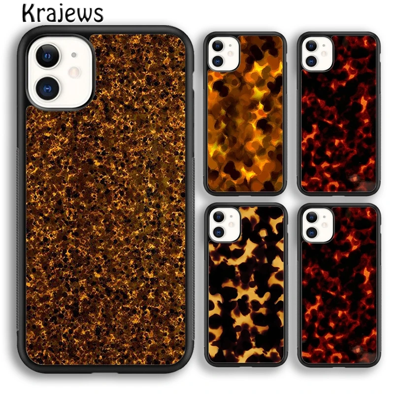 Krajews Tortoise Marble Pattern Phone Case For iPhone 16 15 SE2020 14 6 7 8 plus 11 12 13 pro max coque Shell Fundas