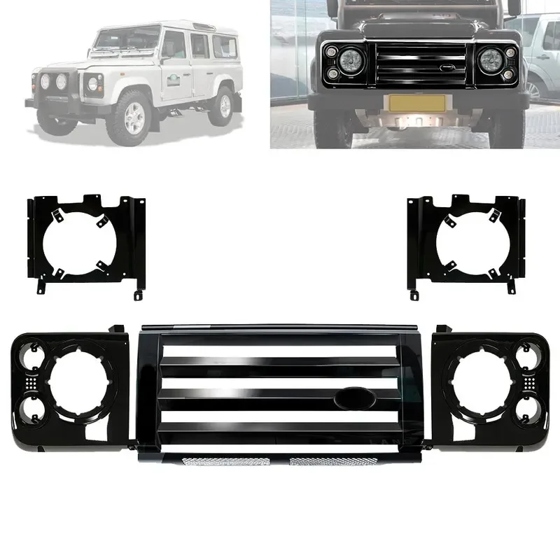 

Car stying Front grille Kit ABS Middle FRONT Grille & surrounds & Brackets For Land Rover Defender 90 110 Vehicle Auto Parts Car