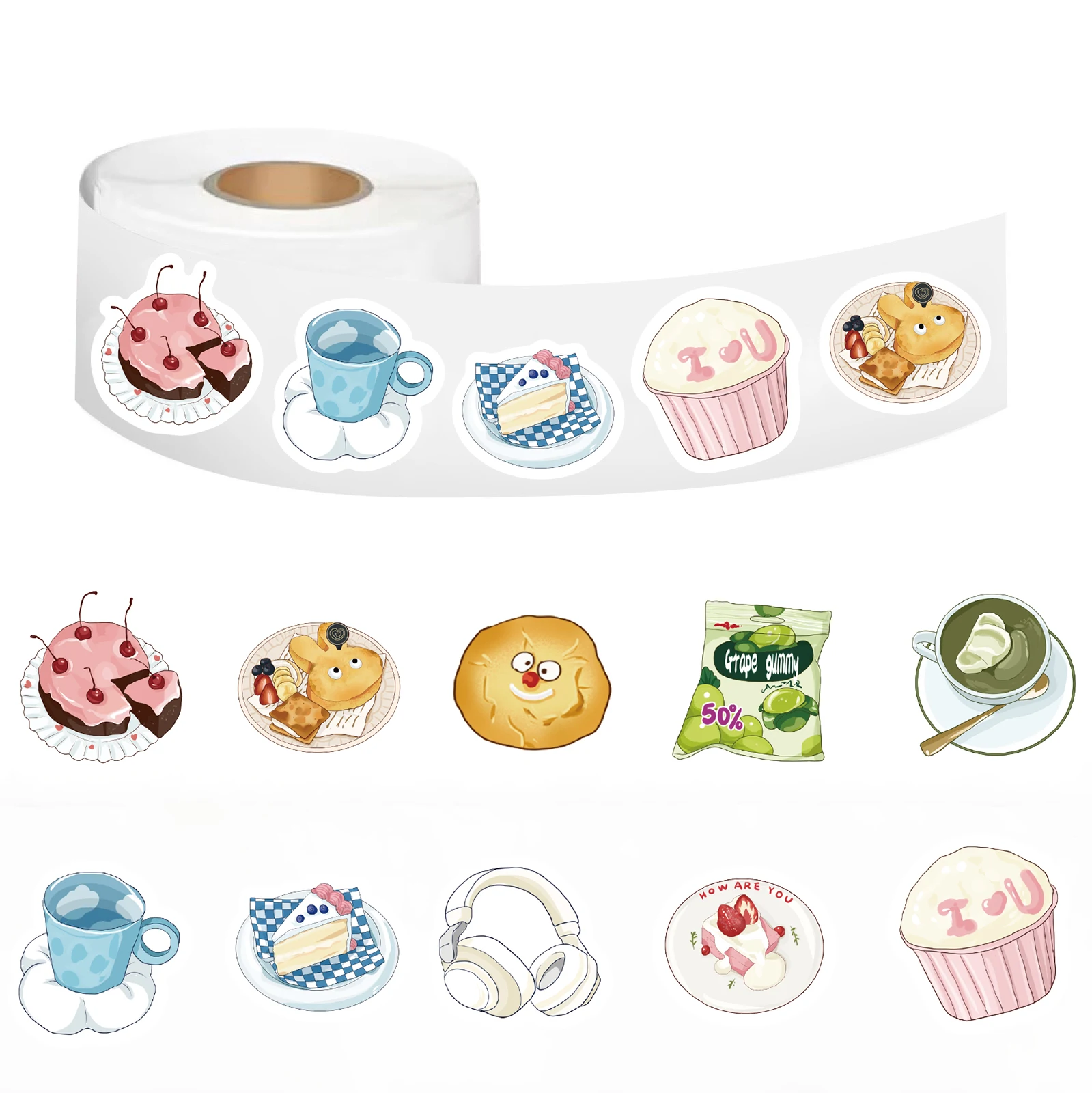 500PCS Salting Out Roll Sticker Notebook Graffiti Bicycle Coffee Motorcycle Modern Laptop Phone Room Waterproof Laptop Sticker