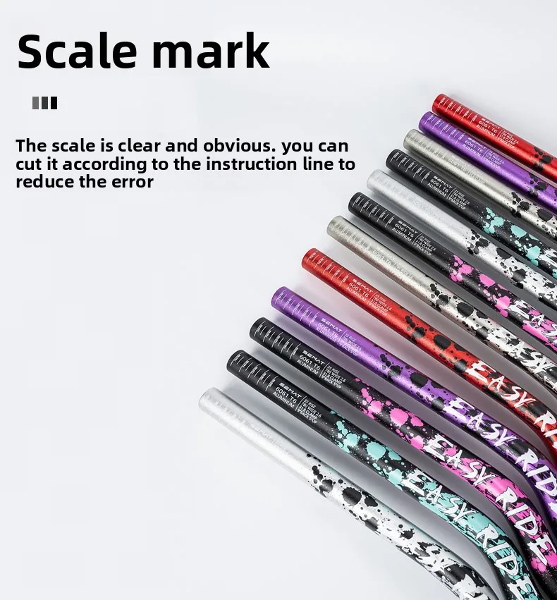 SEMAT Fahrradvorbau aus Aluminiumlegierung, 35-55 mm Höhe, 720/780 mm Länge, 31,8 mm Klemmdurchmesser, 6 ° Höhenlage 9 ° Sweep für MTB & Rennrad – Leichtgewichtig – Detail 10
