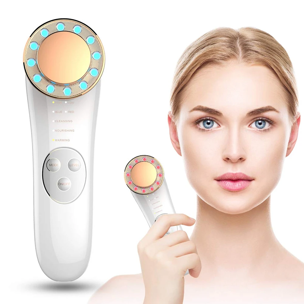 4 Trong 1 Mặt Chăm Sóc Da Công Cụ Đỏ Liệu Pháp Ánh Sáng Cho Mặt Cổ EMS Microcurrent Massage Mặt Chống Lão Hóa Da bộ Dán Làm Đẹp Cây Đũa Phép