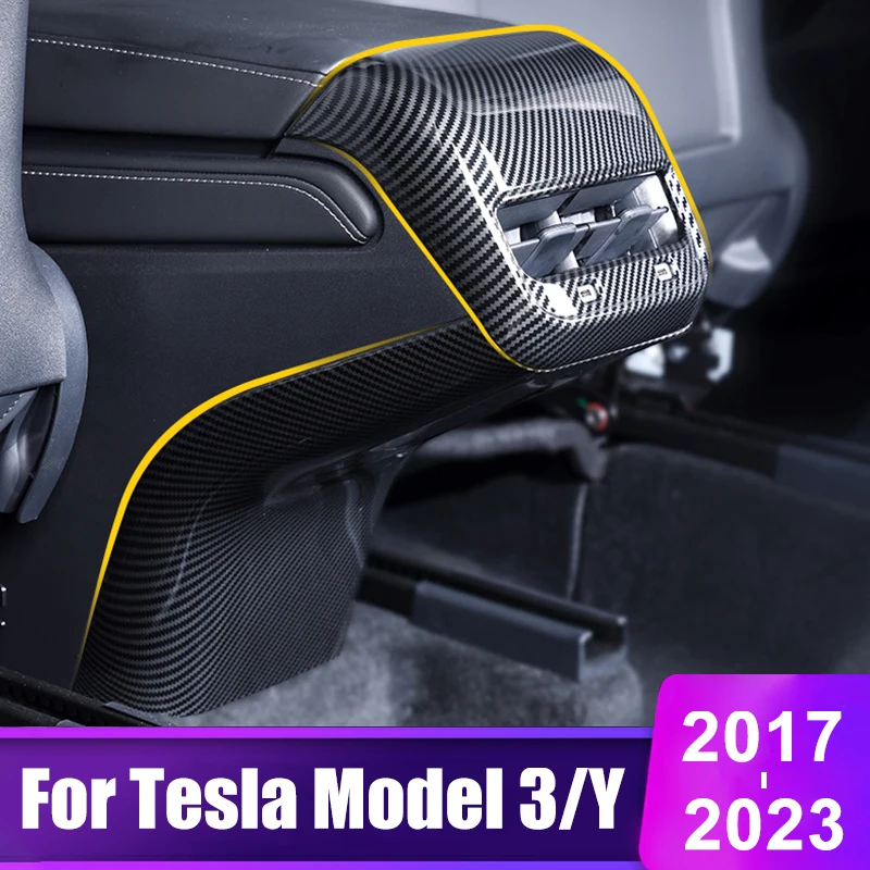 

Для Tesla Model 3 Y 2017-2020 2021 2022 2023 автомобильные Подлокотники коробка задний воздуховод решетка отверстия отделка крышка Противоударная Подушка аксессуары