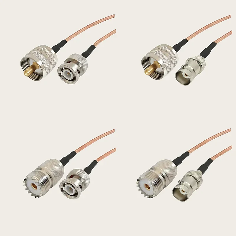 RG316 Cable SO239 PL259 UHF to BNC Male plug & Female jack 50 ohm Low Loss Pigtail Jumper RG-316 Cables