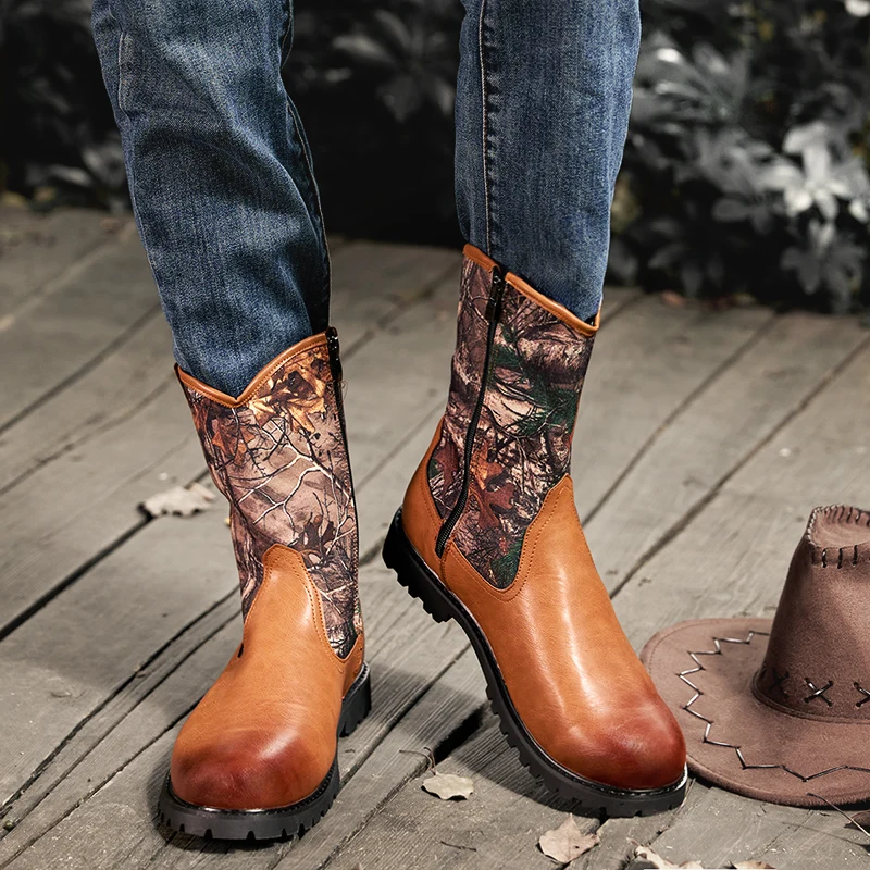 

American Western cowboy boots totem winter Mongolian knight riding boots outdoor cycling motorcycle high boots