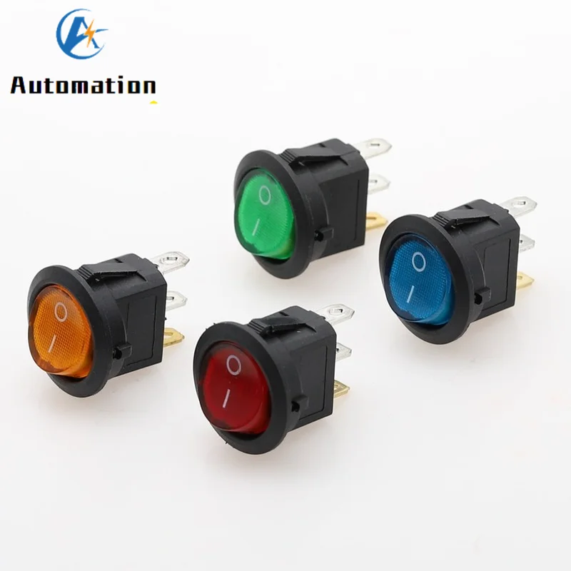 1pcs 20mm KCD1 Led Switch 12V 220V Light Power Switch Car Button Lights ON/OFF 3pin Round Rocker Switch