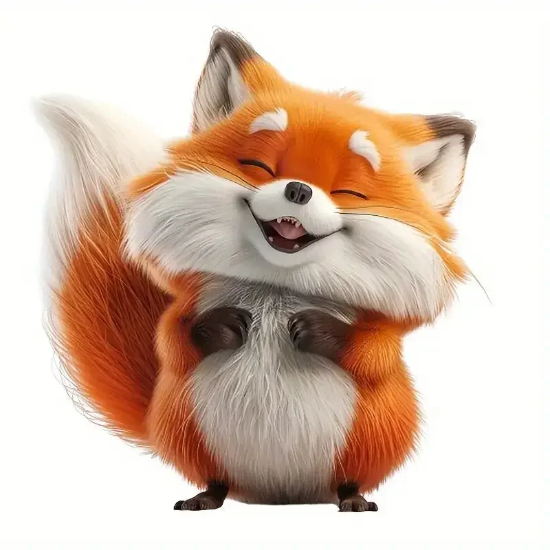 Llavero acrílico de zorro con expresión de cara feliz, colgante de Animal para coche, mochila, árbol de Navidad, accesorios para habitación, regalo