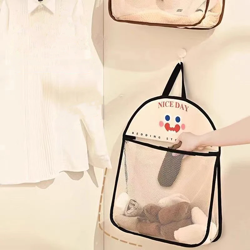 

Новая подвесная дышащая сетчатая сумка для хранения нижнего белья, носков, игрушек и кукол, органайзер для гардероба, 1 шт.