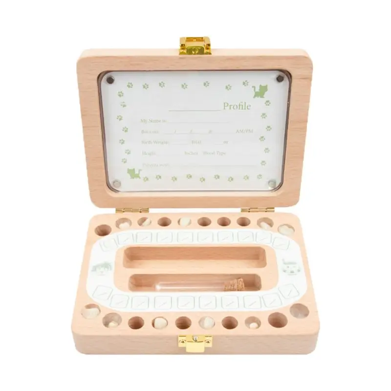 

Milk Teeth Storage Wooden Photo Frame Fetal Hair Deciduous Tooth Box Umbilical Lanugo Save Baby Souvenirs Gift