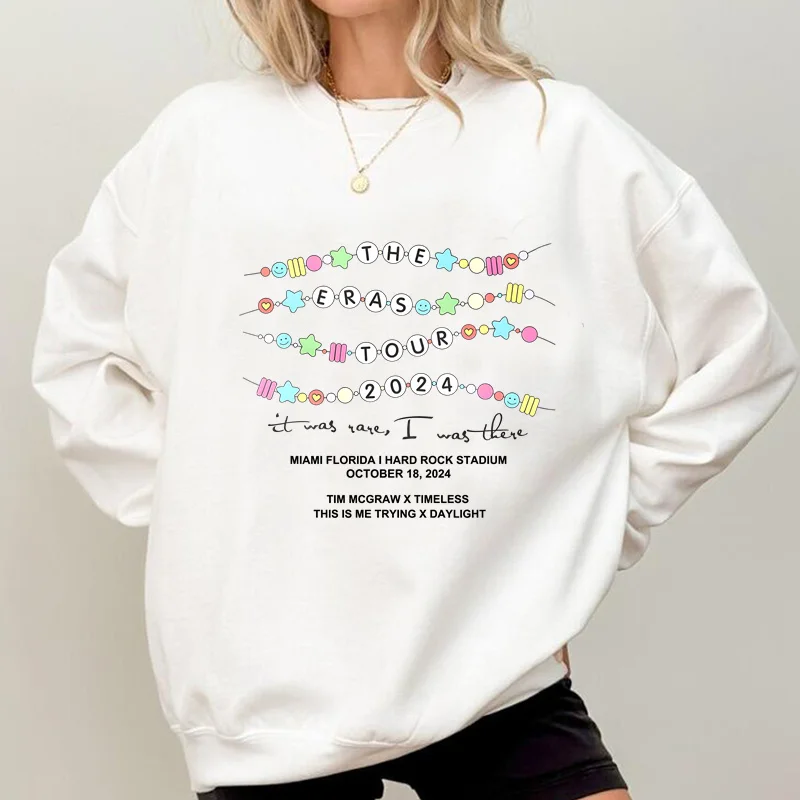 Era Tour Sweatshirt It Was Rare I Was There Concert Hoodie Streetwear Long Sleeve Women\'s Sweatshirts Casual Woman Clothing