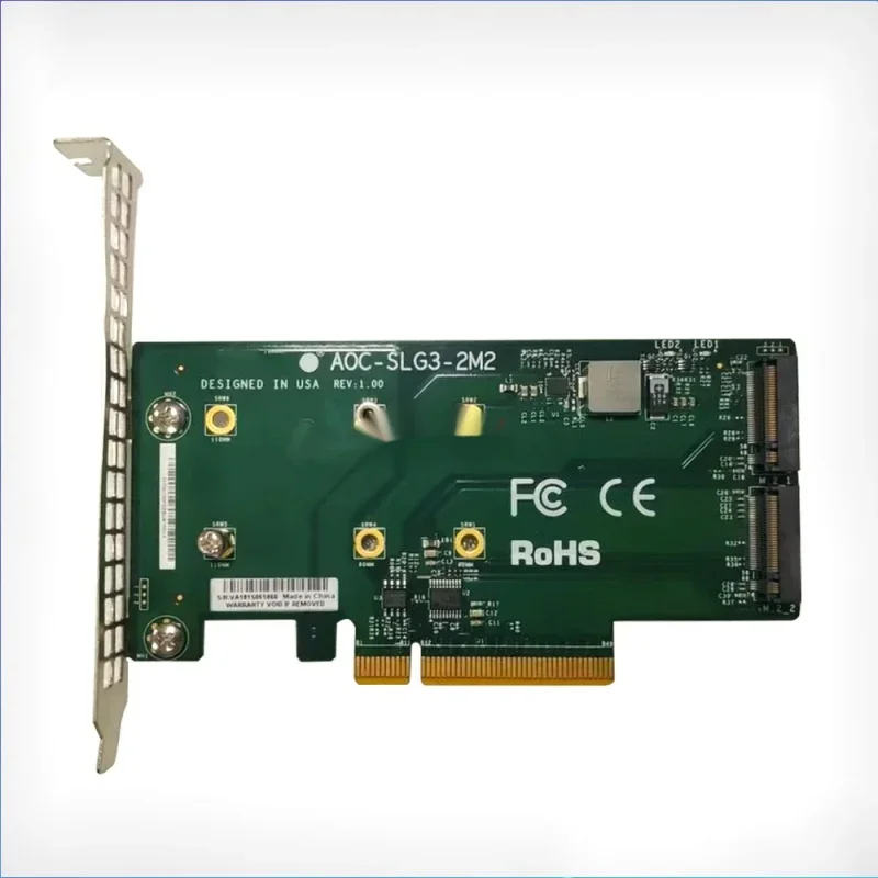 

Новинка 80% для Supermicro PCI-E 3.0 x8 M.2 сплит-адаптер NVMe AOC-SLG3-2M2 Карта расширения жесткого диска M.2 pciex8 T