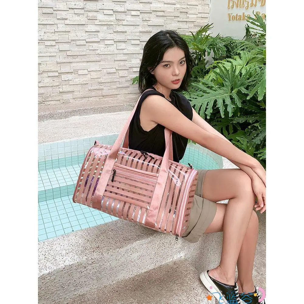 

Women's Swimming Bag Waterproof Dry Wet Separation Thermal Spring Swimwear Bag Transparent Travel Fitn Bag Bath Storage Bag