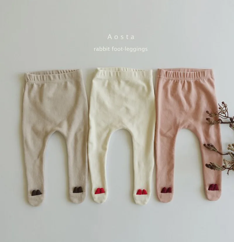 Chaussettes coréennes pour tout-petits, legging en coton, solide, mignon, oreille de lapin, patché, chaussettes pour bébés, nouveau-né, printemps, automne, 2024