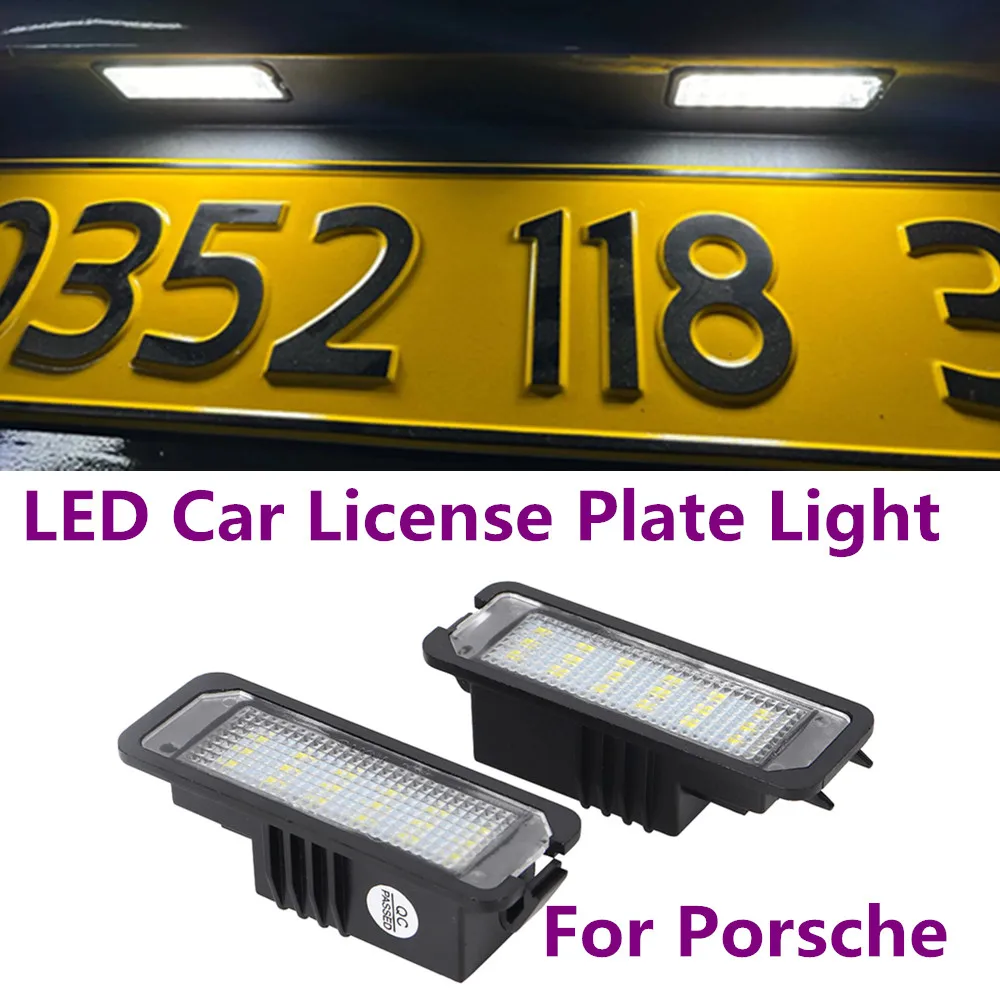 For Porsche Boxster 982 718 981 987 Macan 95B Cayenne 958 Cayman Targa 911 LED Car License Plate Lights Bulb Auto Accessories