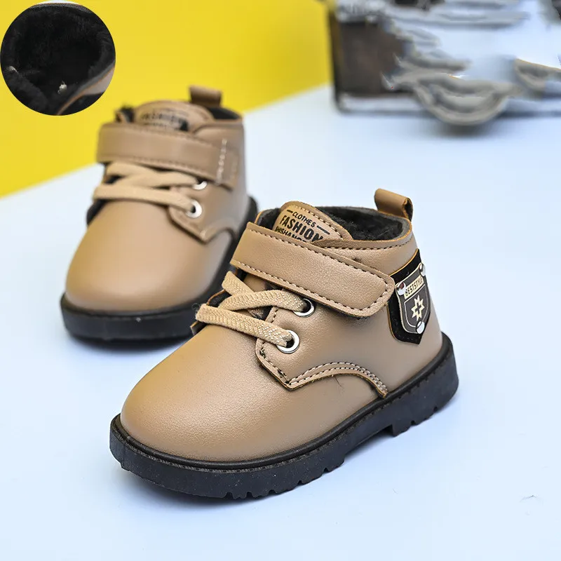 

2023 Winter New Baby Boys Girls Thickened Warm Plush Snow Boots Students Kids Waterproof Cotton Shoes Children's Boots XZ208