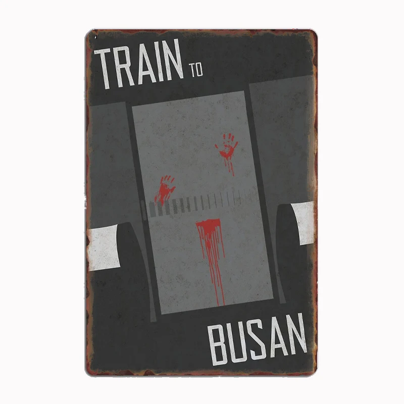 Train to Busan Minimalist Movie Poster Metal Poster Sign Club Mural Wall Art Plaque Tin Room Decoration Home Decor