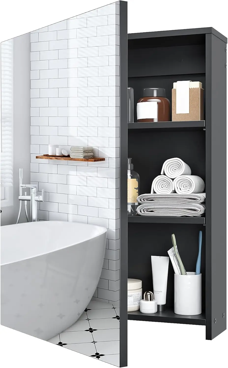 

Bathroom Medicine Cabinet, Wall-Mounted Bathroom Vanity with Mirror, Bathroom Medicine Cabinet with Storage Function, Hanging St