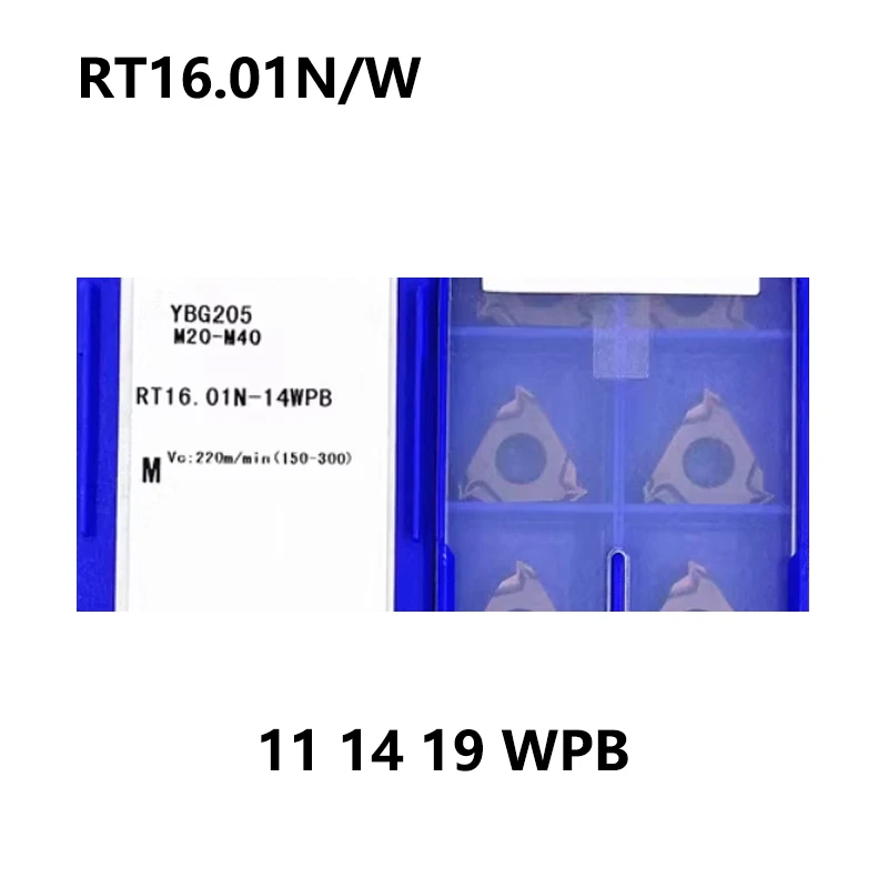 RT16.01N-14WPB YBG205 RT16.01N-11WPB YBG202 100% Original Threading Carbide Inserts CNC 16ER 16IR 11 14 19 WPB CNC For Stainless