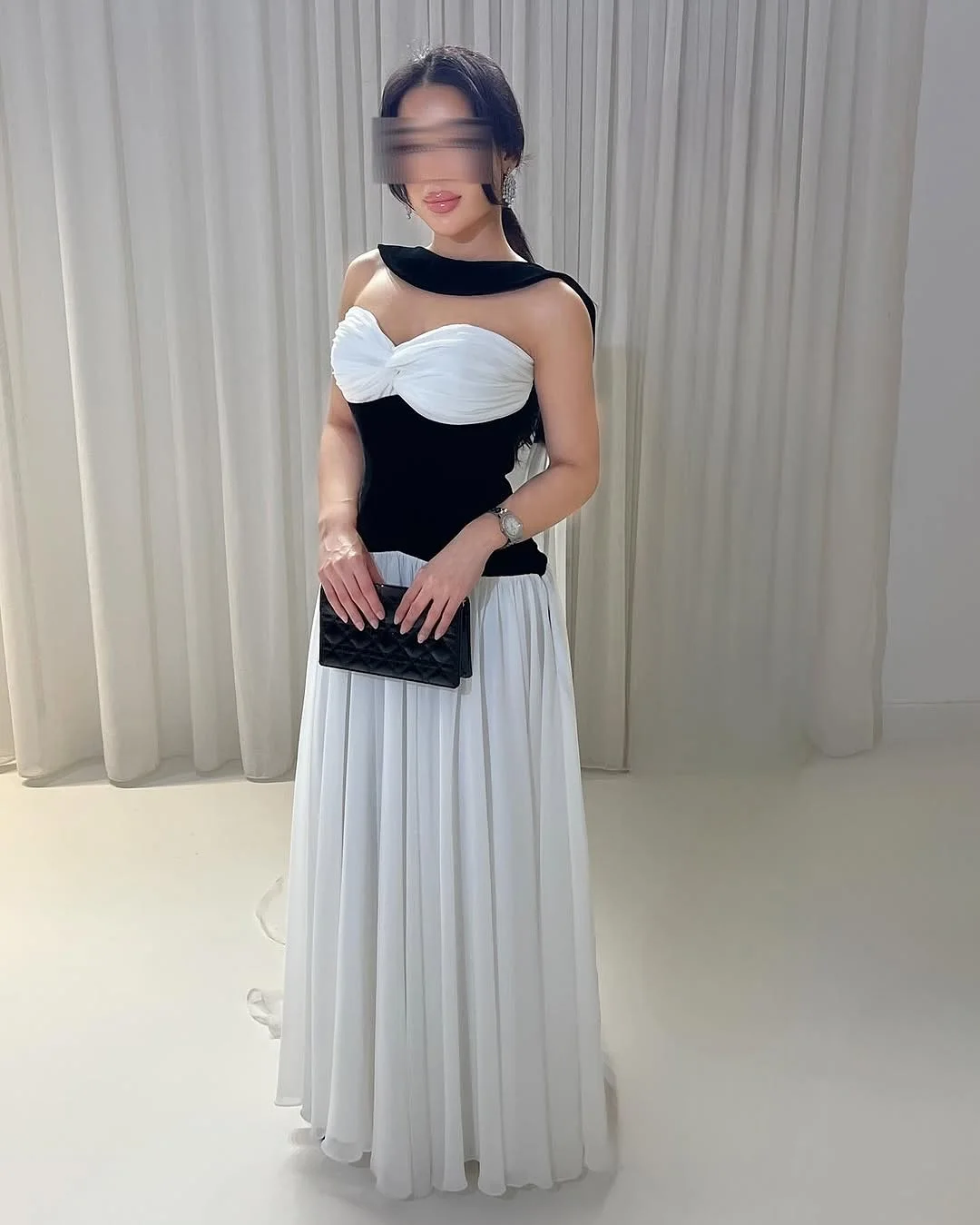 

Customized Temperament Strapless Chiffon Sleeveless Evening Dresses Elegant Floor Length Celebrity Gowns Vestido De Noche