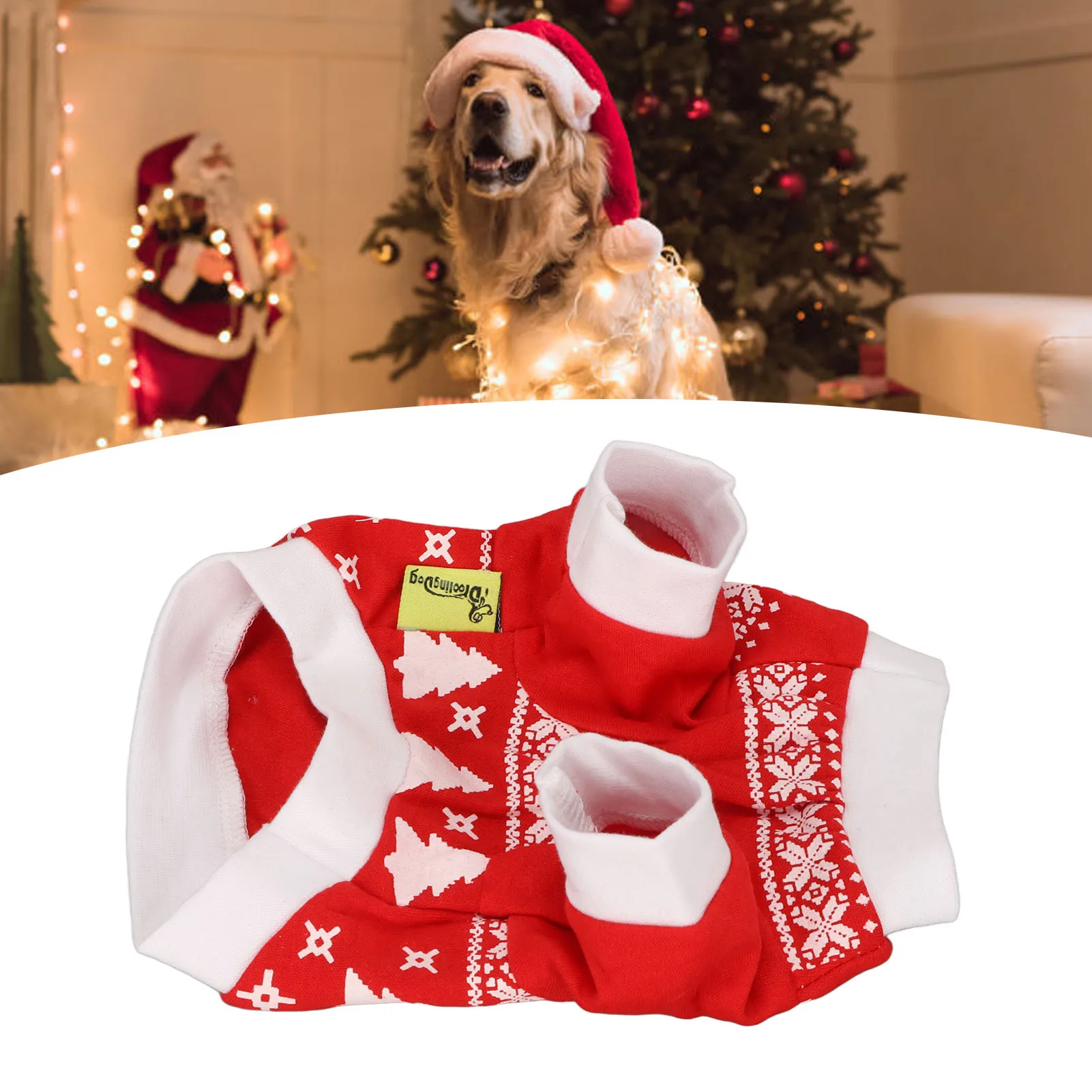 

Dog Christmas Shirt Soft Breathable Christmas Tree Printing Dog Vest For Cats Dogs Puppy