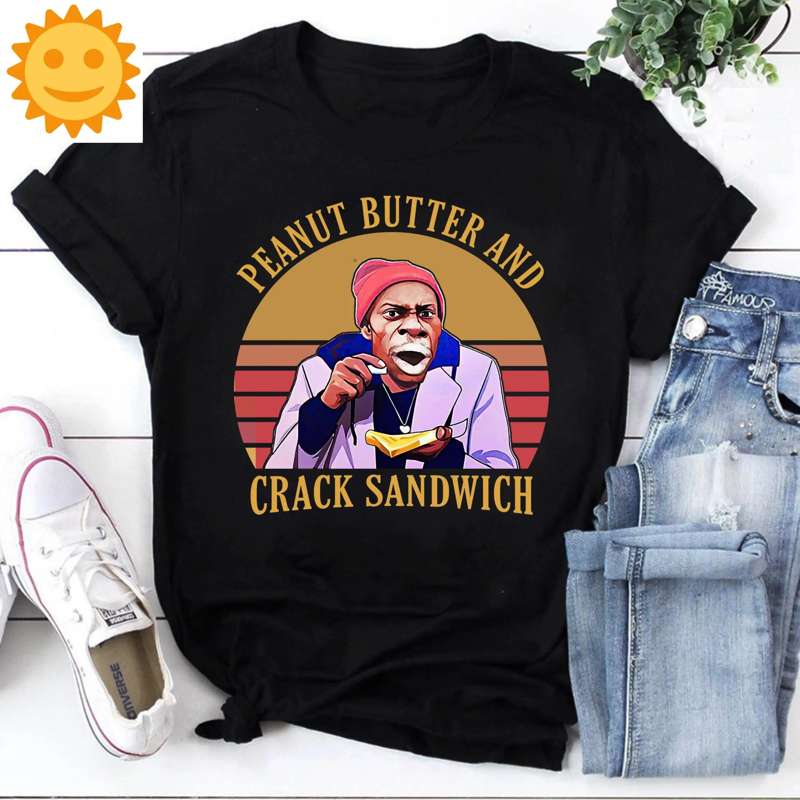 Peanut Butter And Crack Sandwich Vintage T Shirt Dave Chappelle Comedy Movie Comedian Lovers