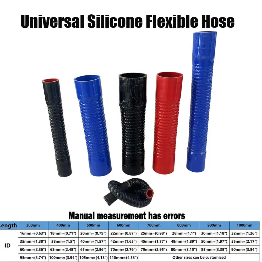 

Steel wire corrugated tube silicone hose ID35-75 High pressure high temperature intake pipe Intercooler Air filter connection