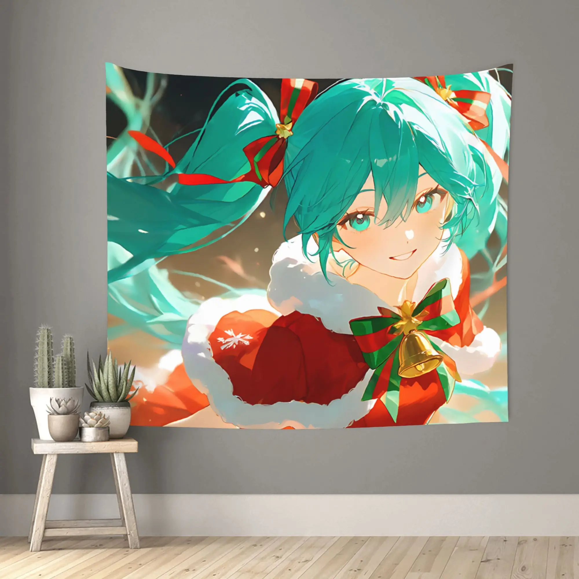 Christmas Exclusive  Hatsune Miku Customized Cutecore Tapestry  Wall Hanging Blanket Tapestry Home Decor Items Wall Decorations