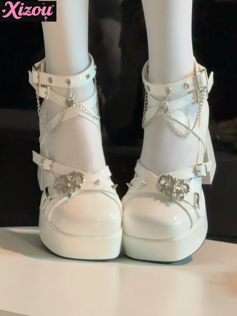 Millennium Spice Original Round Head High Heel Lolita Schuhe Damen Dark Goth Sweet Cool Mary Jane Wasserdichte Tischschuhe Damen