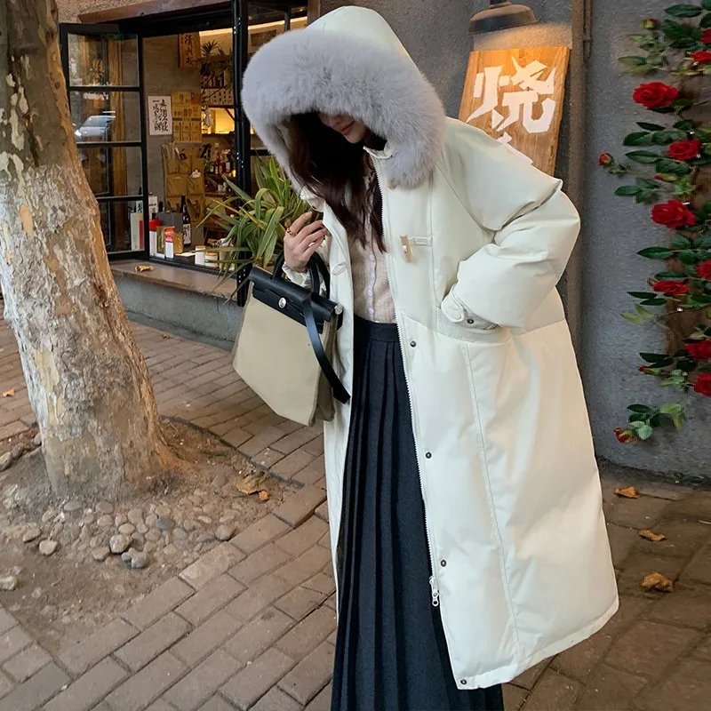 

Women's Medium Long Models Popular Cotton-padded Clothes Korean Version Thickened Knee-padded Jackets in Winter Trendy Exquisite